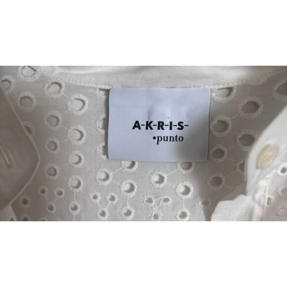 AKRIS PUNTO
White Cotton Eyelet Long Sleeve Dress Size 12 - Picture 9 of 9